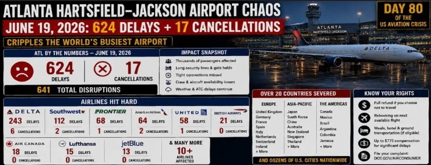 Airport disruption scene